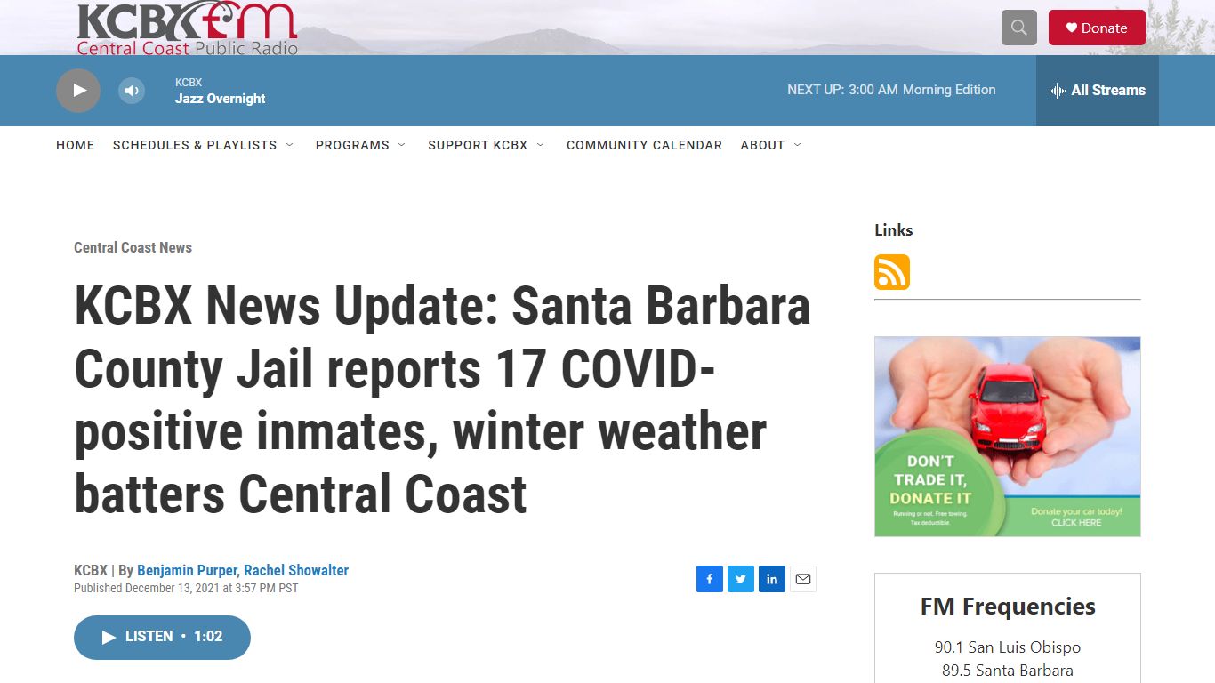 KCBX News Update: Santa Barbara County Jail reports 17 ...