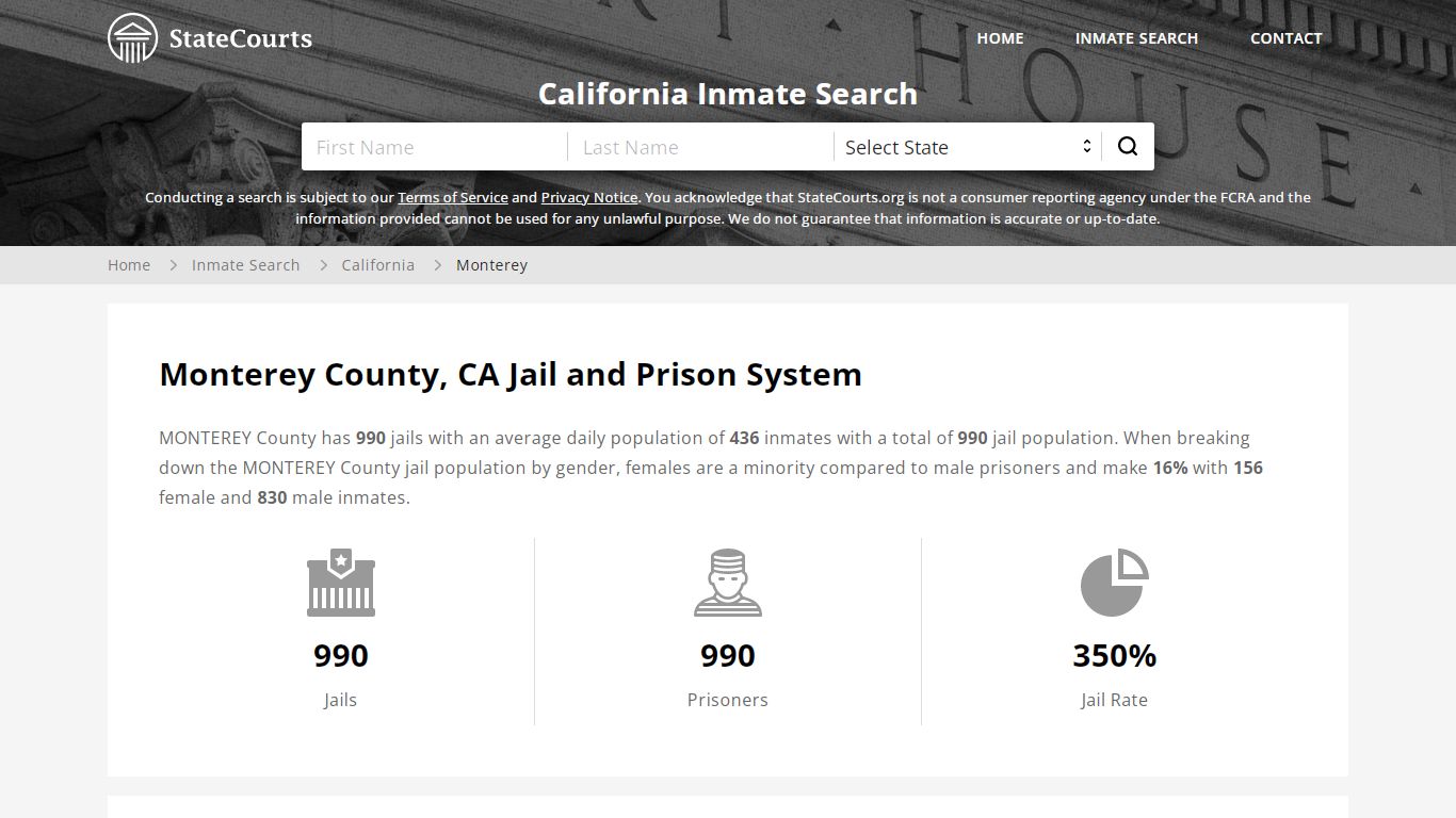 Monterey County, CA Inmate Search - StateCourts